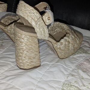 JustFab Braided Tan Sandals